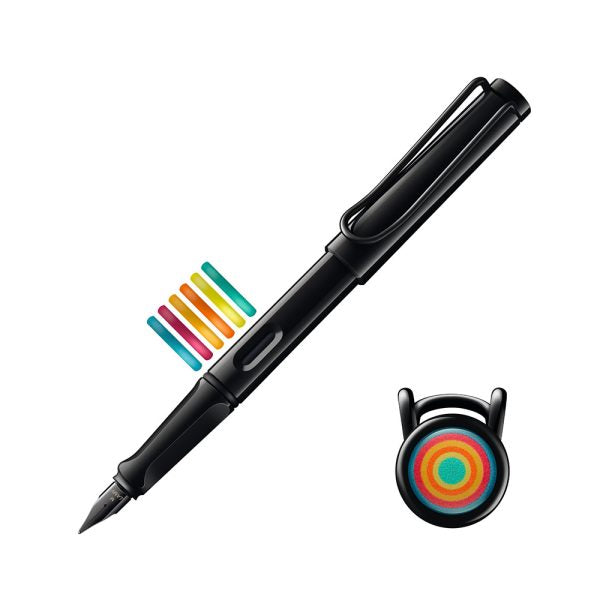 Lamy Safari Fountain Pen Multi Ring Set - All Black (Special Edition)
