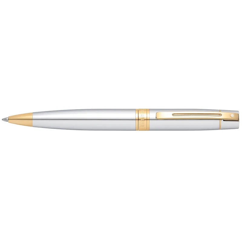 Sheaffer 9342 Gift 300 Bright Chrome with Gold Tone Trim Ballpoint Pen