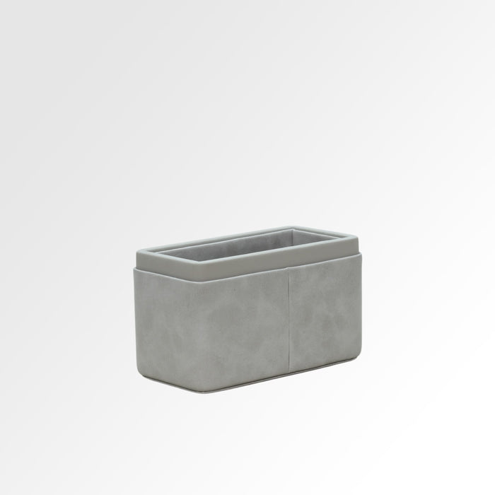 Unmet Desire Pen/Pencil Holder | Faux Leather | Rectangular Medium | Moderno | Grey