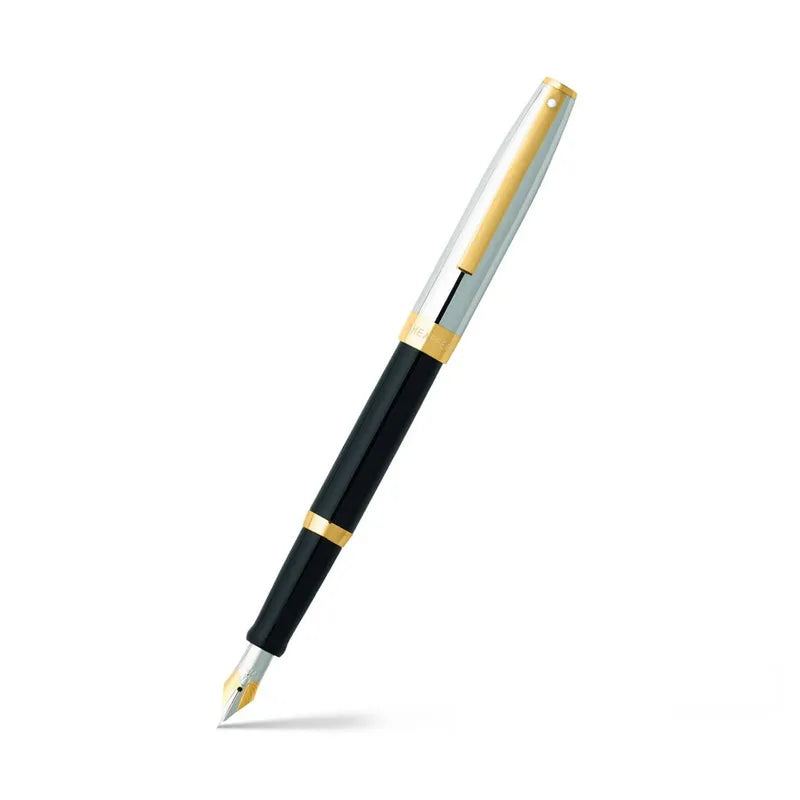 Sheaffer SAGARIS 9475 Gloss Black Barrel and Chrome With Gold Tone trim Cap Fountain Pen Medium Nib