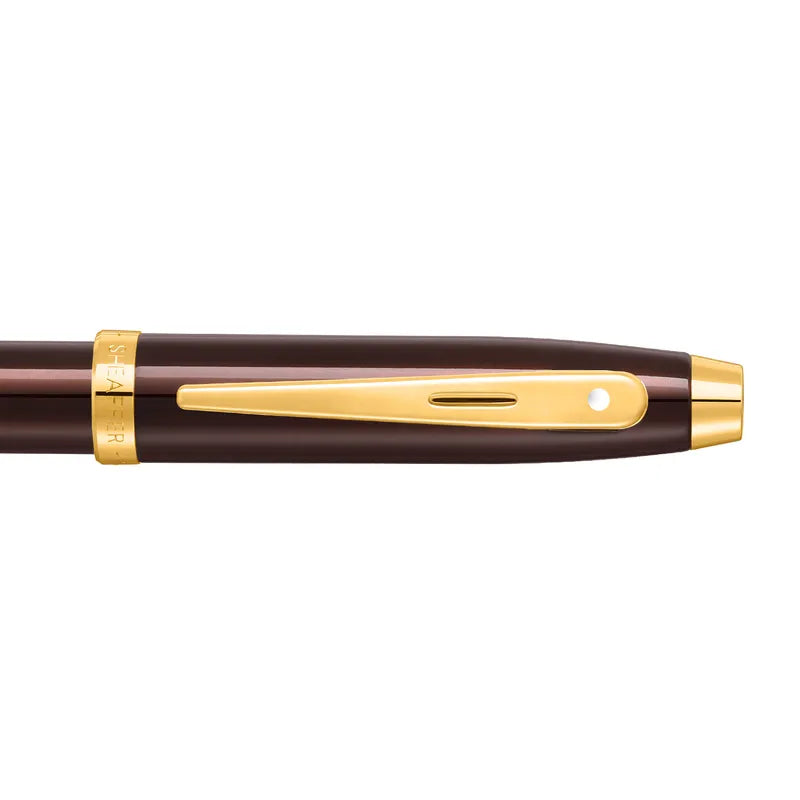 Sheaffer 100 9370 Glossy Coffee Brown With PVD Gold-Tone Trim Ballpoint Pen