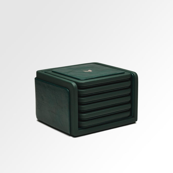 Unmet Desire Square Coasters Set - Set of Six - Moderno - Olive Green
