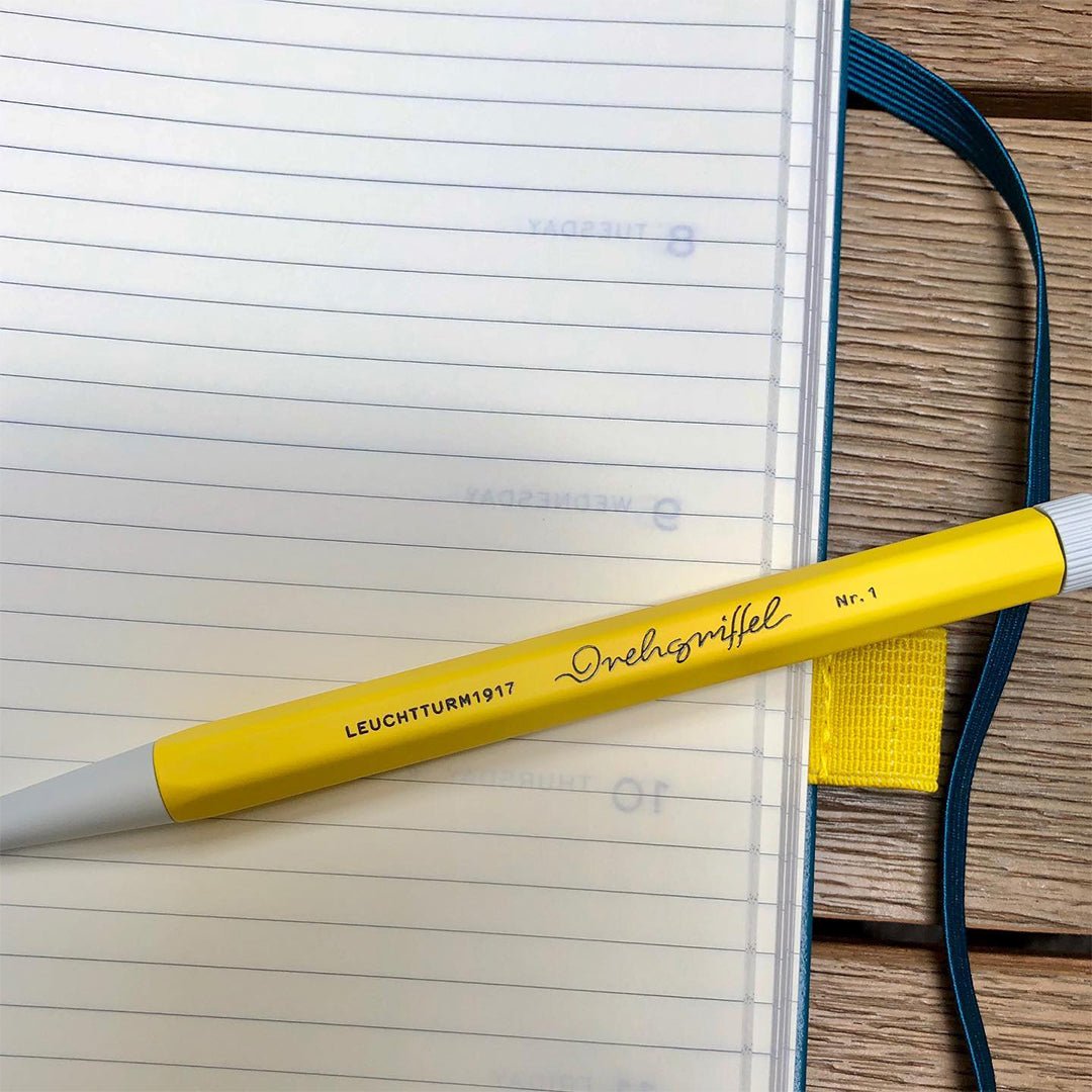 LEUCHTTURM1917 Ball Point Pen with Royal Blue Ink | Drehgriffel No. 1 | Lemon Yellow | Twist Mechanism - penpencilink
