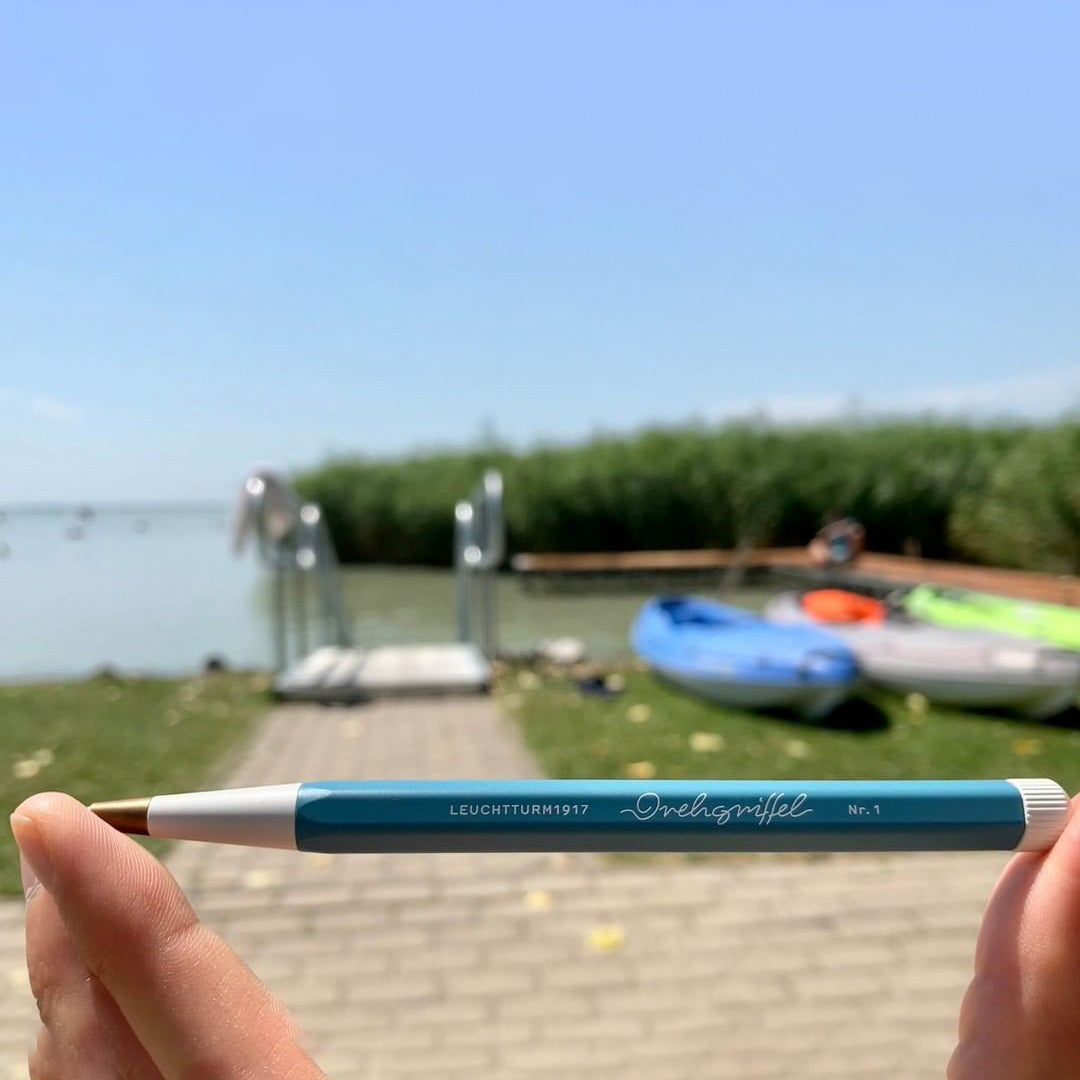 LEUCHTTURM1917 Gel Pen with Document Proof Black Ink | Drehgriffel No. 1 | Stone Blue| Twist Mechanism