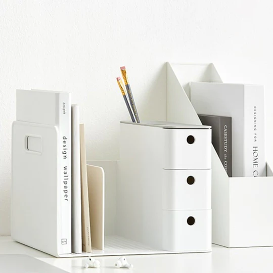 Litem | Combo Book Rack with 3 Drawers| 2 Bookshelf| 1 Pen Stand | Mint