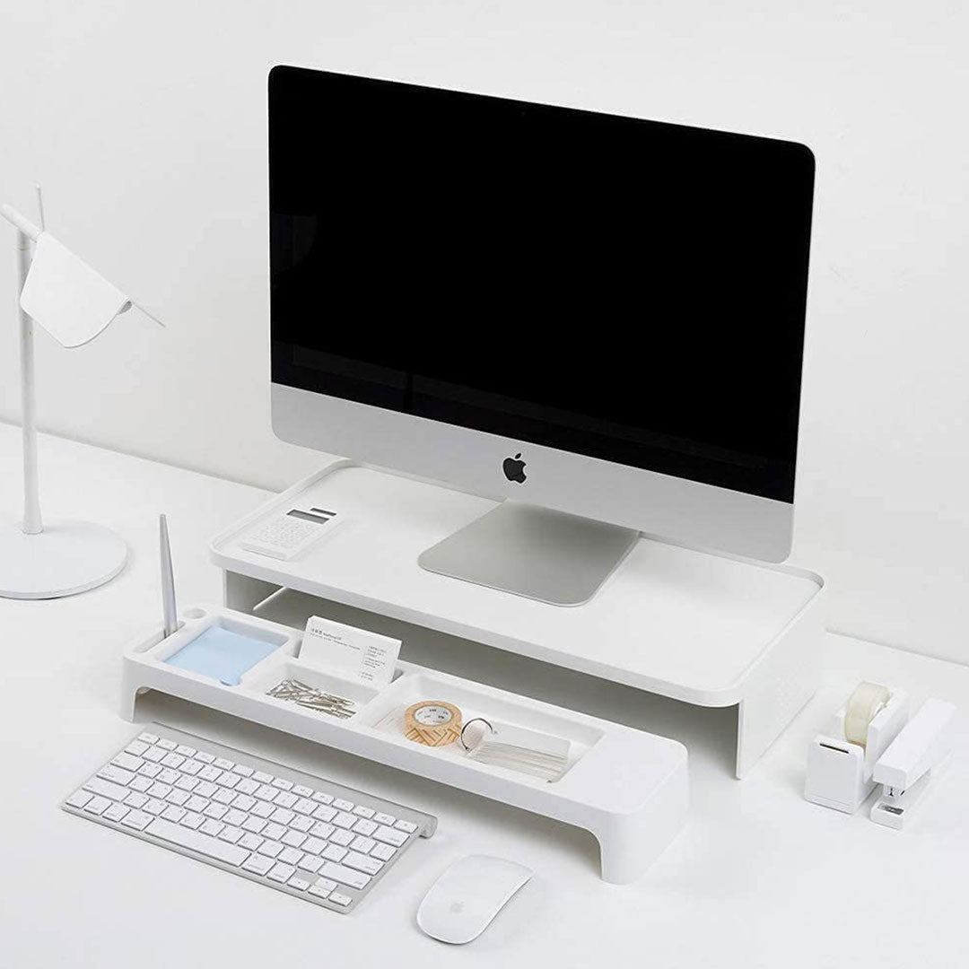 Litem | Monitor Stand | Up Desk Organizer Set | Black