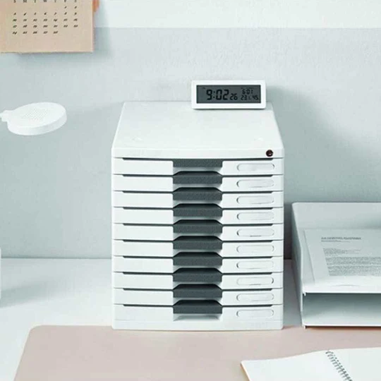 Sysmax | Lockable File Cabinet | 10 Drawers | Grey |New Max | For Office School  & Hospital