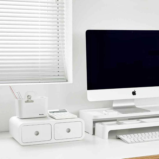 Sysmax | Storage Box|Monitor Stand | White | For Office & Home