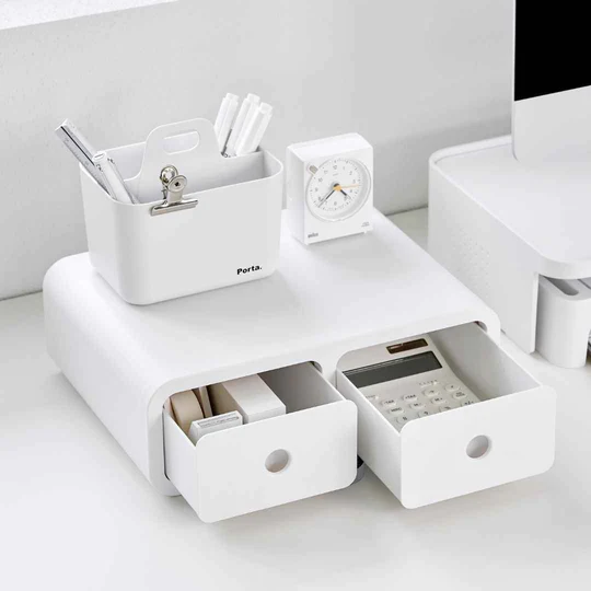 Sysmax | Storage Box|Monitor Stand | Dark Grey | For Office & Home