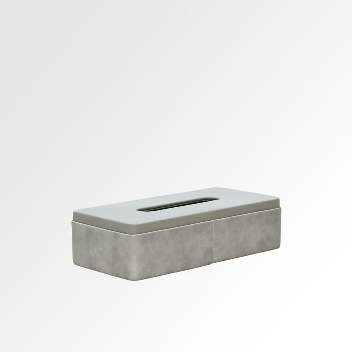 Unmet Desire Tissue Box Holder for Home and Office in Premium Faux Leather | Size: 9.5 x 4.5 x 2.5(H) Inches | Moderno |Grey