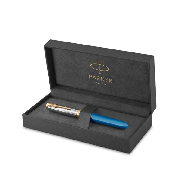 Parker 51 Turquoise GT Fountain Pen Fine Nib