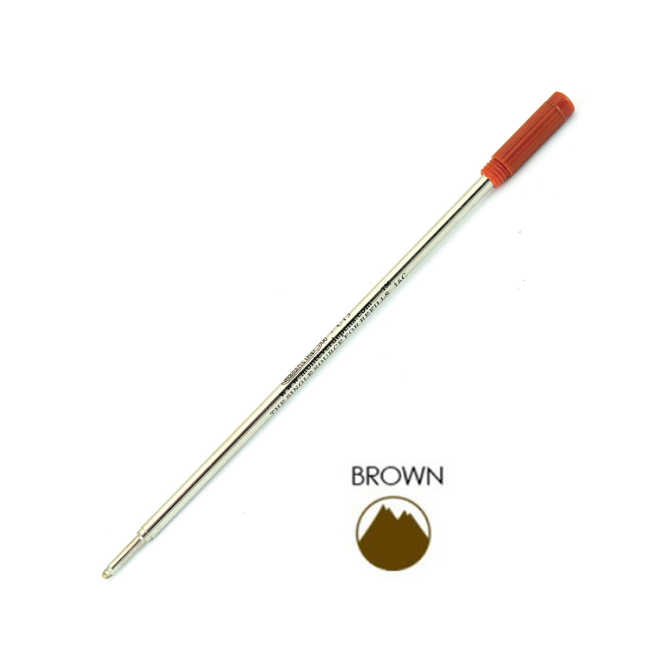 Monteverde Ball Pen Refill for Cross - Medium - Brown - Pack of 2