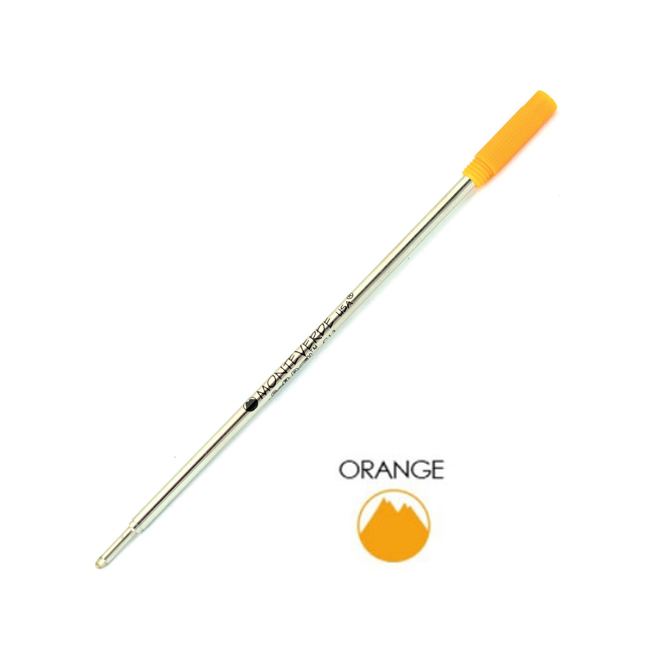 Monteverde Ball Pen Refill for Cross - Medium - Orange - Pack of 2