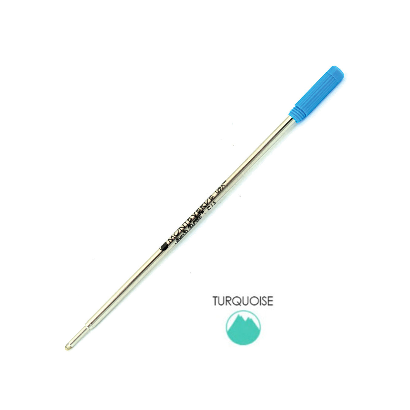 Monteverde Ball Pen Refill for Cross - Medium - Turquoise - Pack of 2