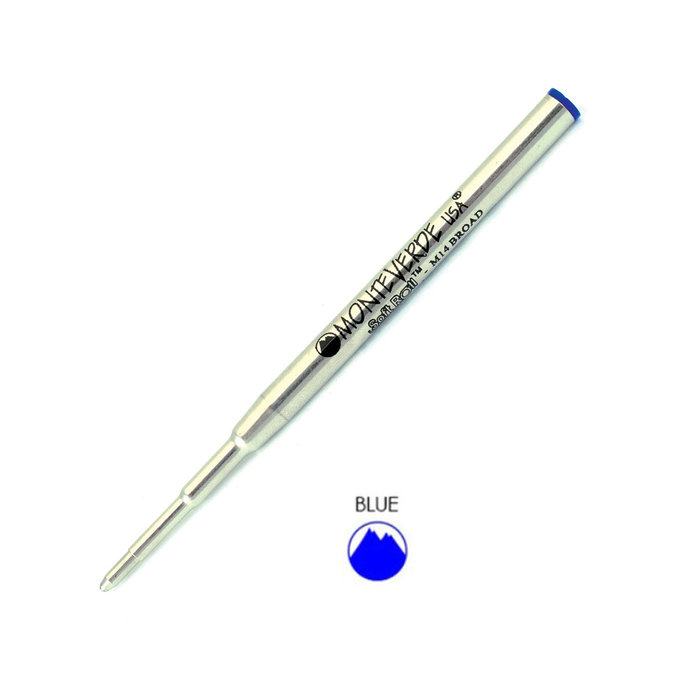 Monteverde Ball Pen Refill for Montblanc - Broad - Blue - Pack of 2