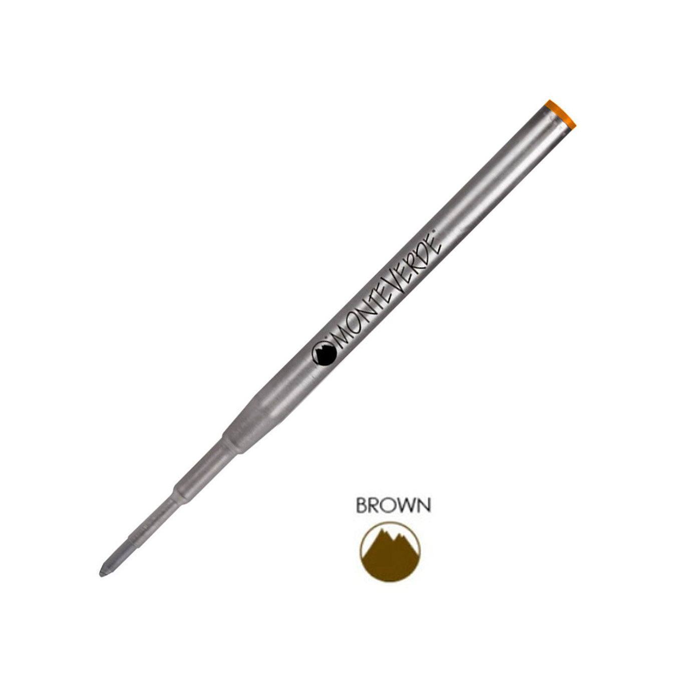 Monteverde Ball Pen Refill for Montblanc - Medium - Brown - Pack of 2