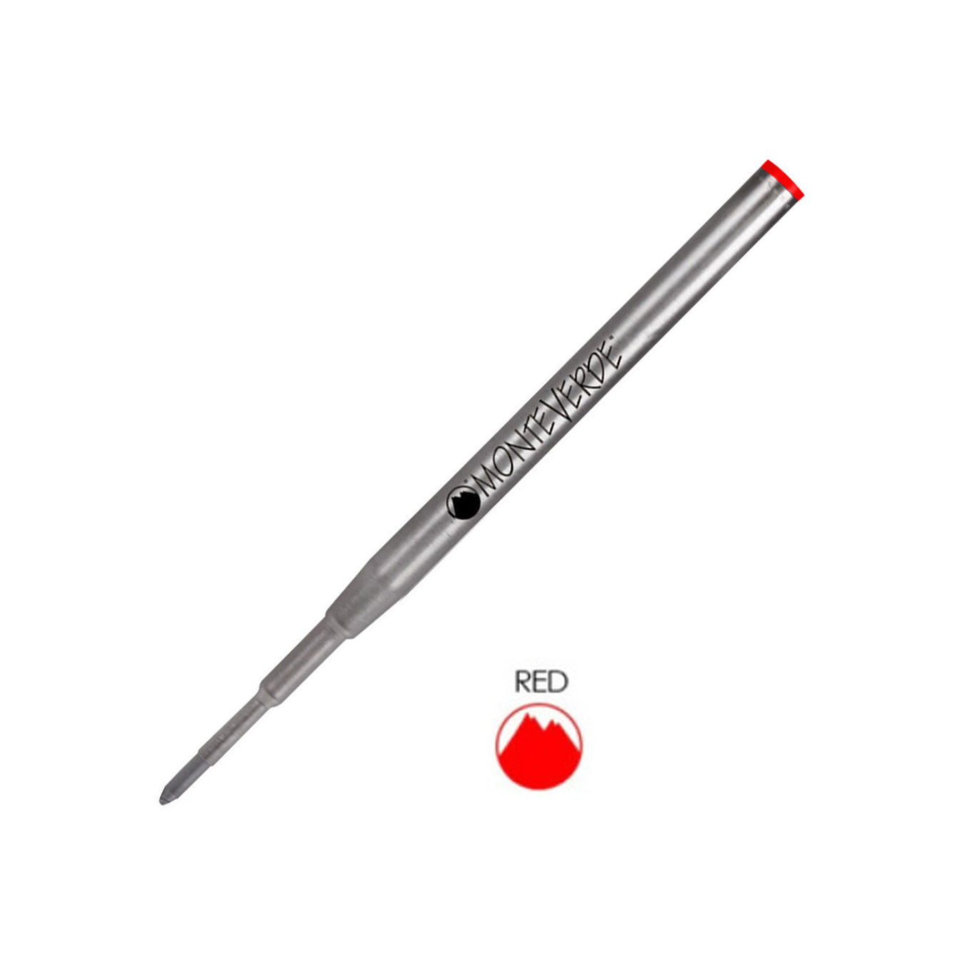 Monteverde Ball Pen Refill for Montblanc - Medium - Red - Pack of 2