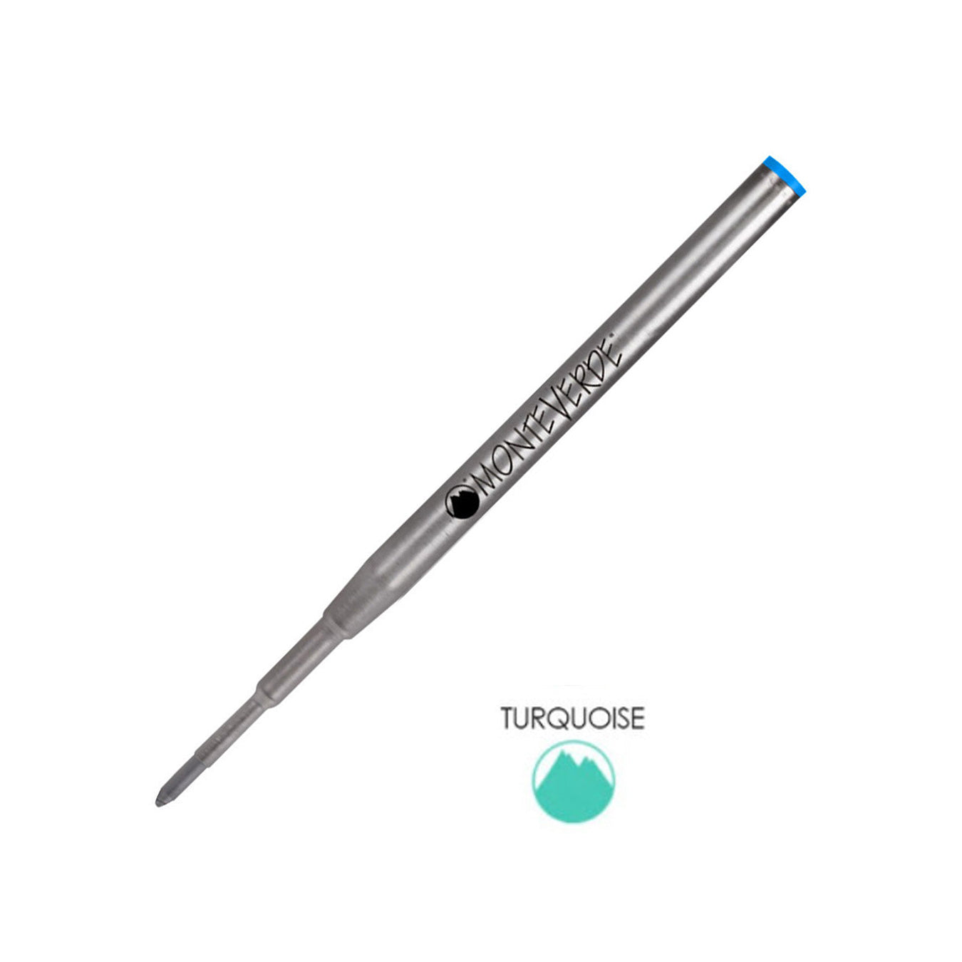 Monteverde Ball Pen Refill for Montblanc - Medium - Turquoise - Pack of 2