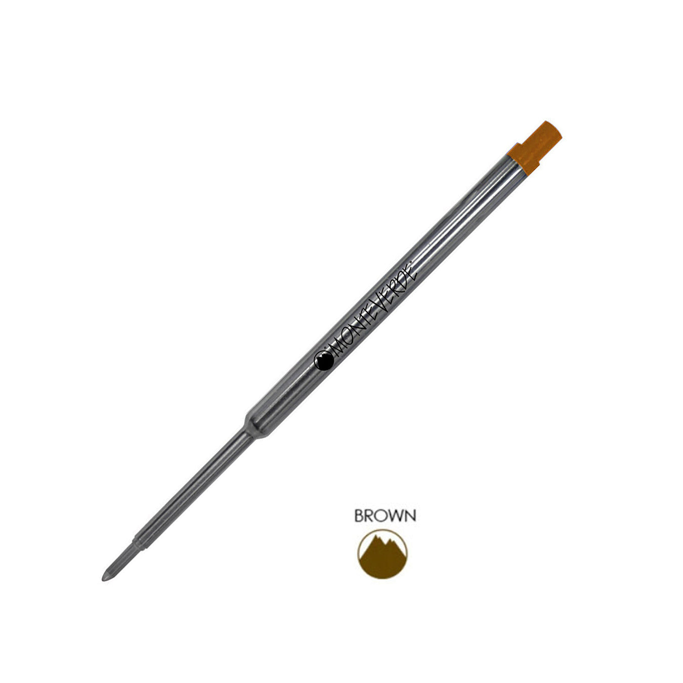 Monteverde Ball Pen Refill for Waterman - Medium - Brown - Pack of 2