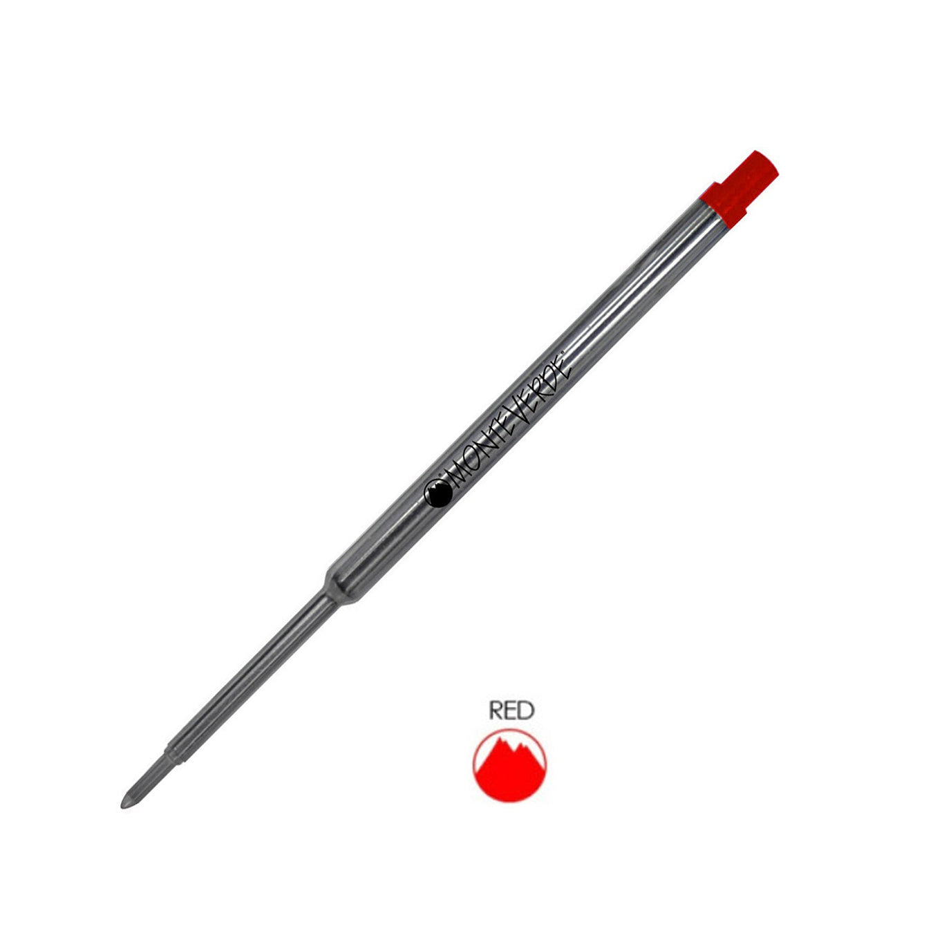 Monteverde Ball Pen Refill for Waterman - Medium - Red - Pack of 2