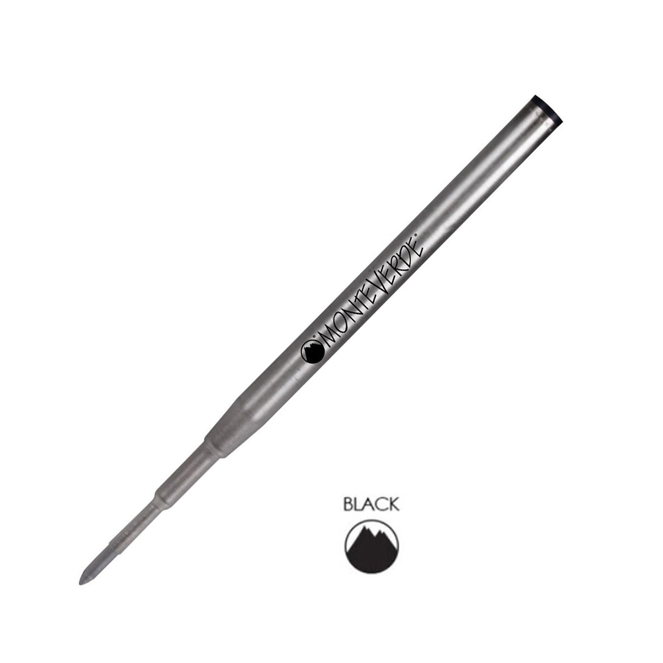 Monteverde Ceramic Gel Ball Pen Refill for Montblanc - Medium - Black - Pack of 2