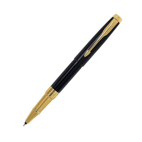 Parker Aster Laque Black GT Rollerball Pen with Card Holder