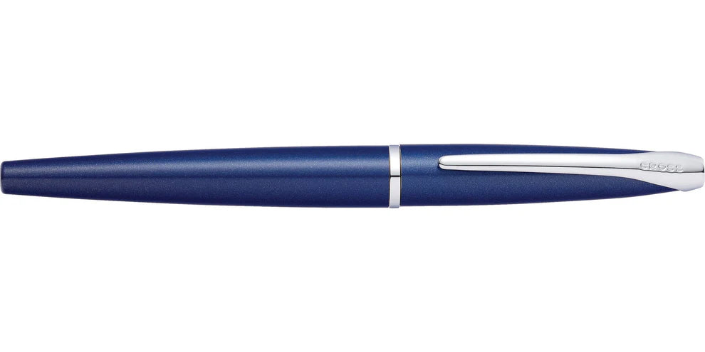 Cross AT0886-37MS ATX® Translucent Blue Lacquer Stainless Steel Medium Nib Fountain Pen