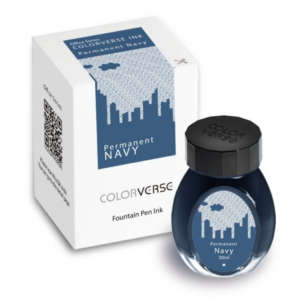 Colorverse | Office Series | Permanent Navy | Fountain Pen Waterproof Ink | 30ml - penpencilink