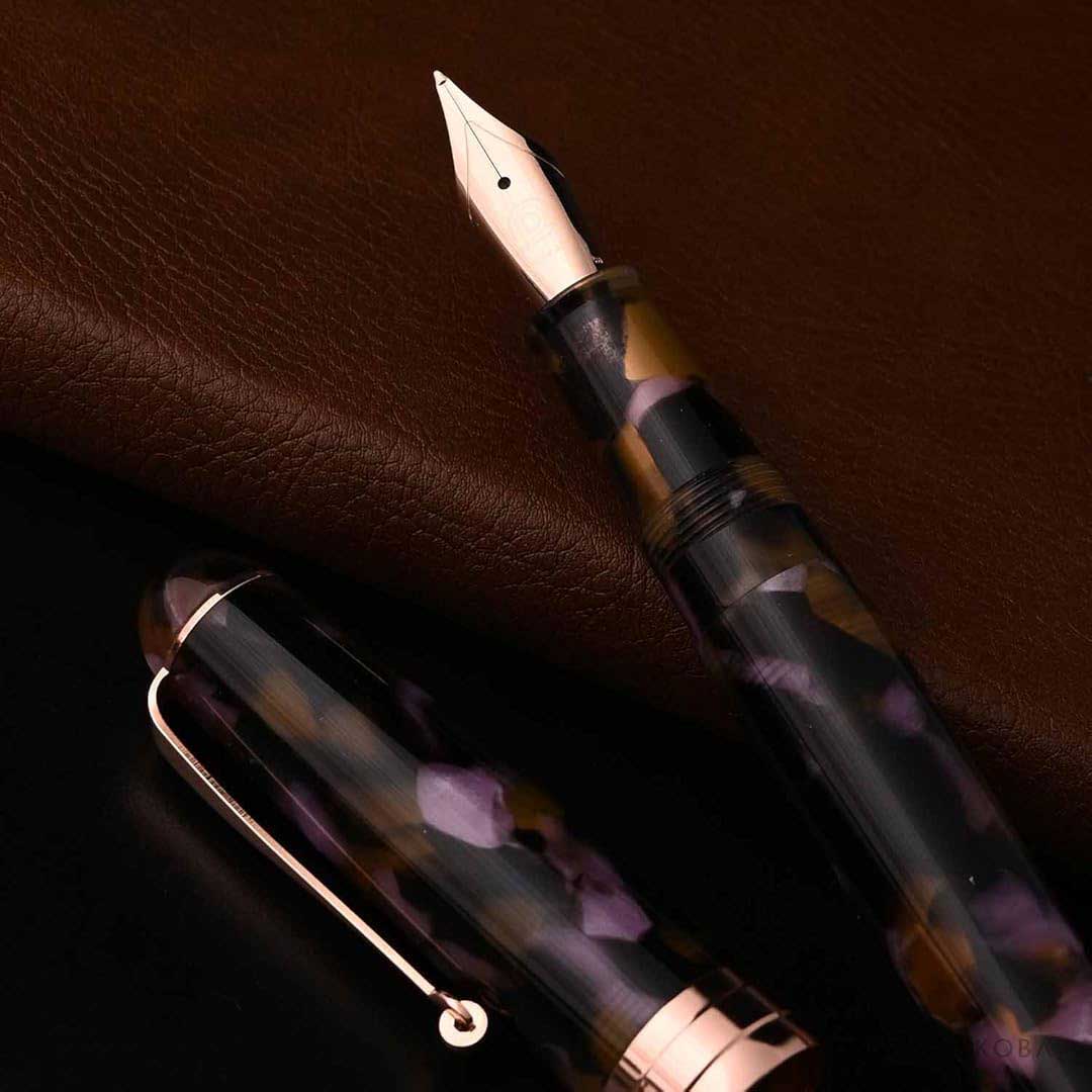Penlux | Masterpiece Delgado | Fountain Ink Pen | Euploea | Brown Black | Piston Filling