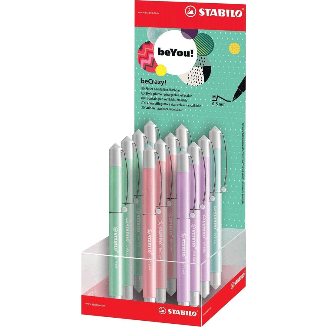 Stabilo | Fountain Pen | Becrazy! | Pestal Colors | Display of 12
