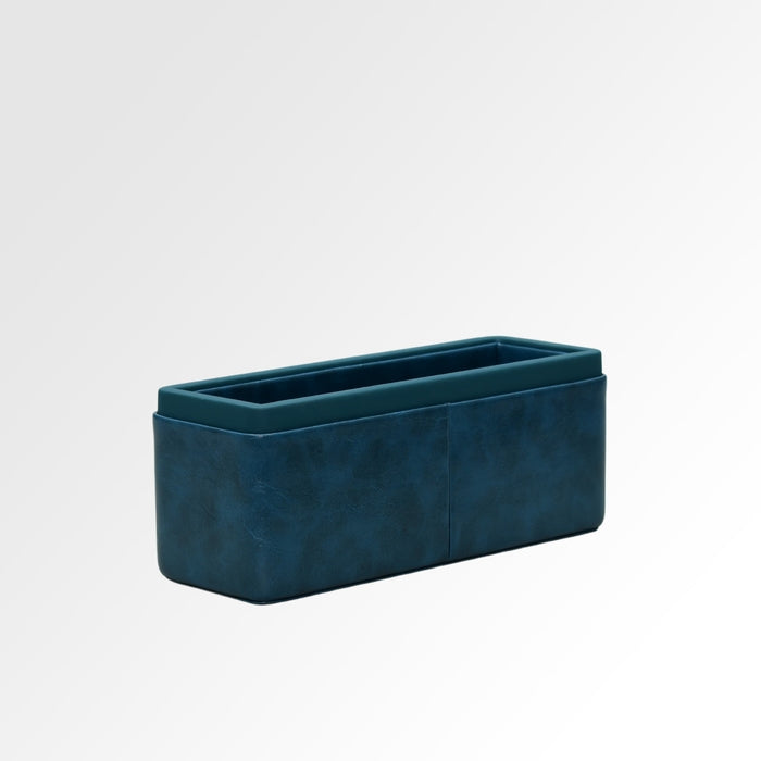Unmet Desire Pen/Pencil Holder | Faux Leather | Rectangular Large | Moderno | Blue