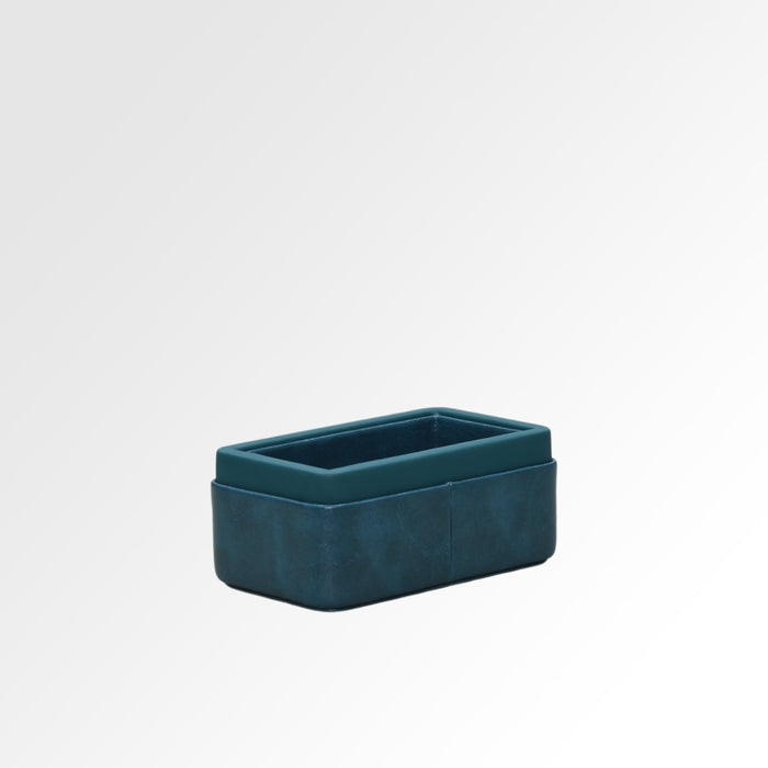 Unmet Desire Visiting Card Holder for Desk | Faux Leather | Rectangular | Moderno | Blue
