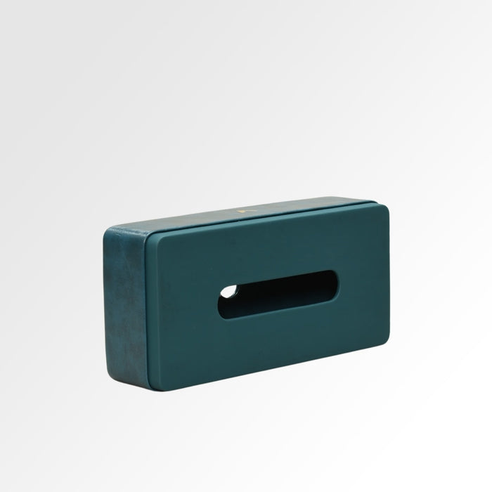 Unmet Desire Tissue Box Holder for Home and Office in Premium Faux Leather | Size: 9.5 x 4.5 x 2.5(H) Inches | Moderno Blue