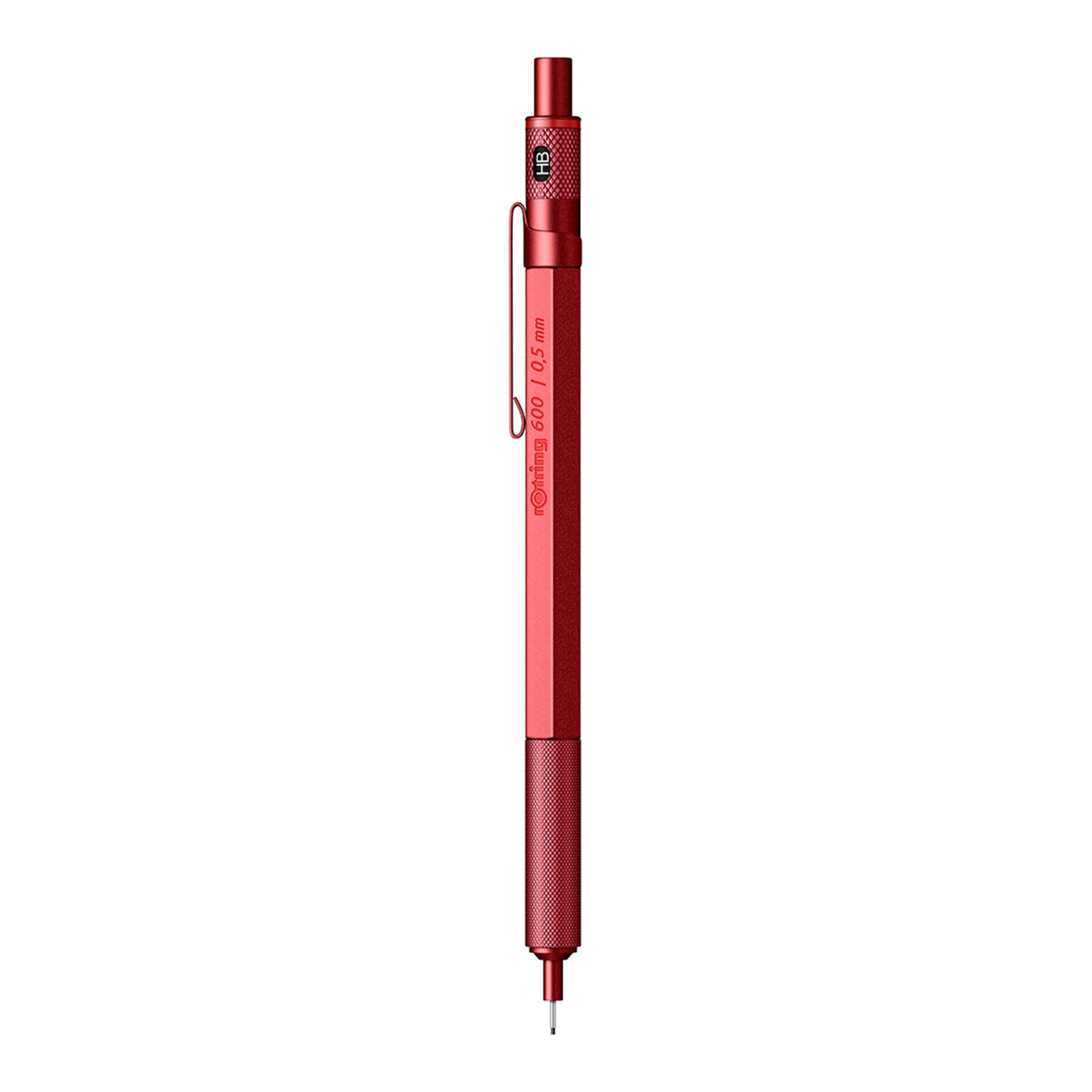 Rotring 600 Mechanical Pencil 0.5mm in Red on a white background