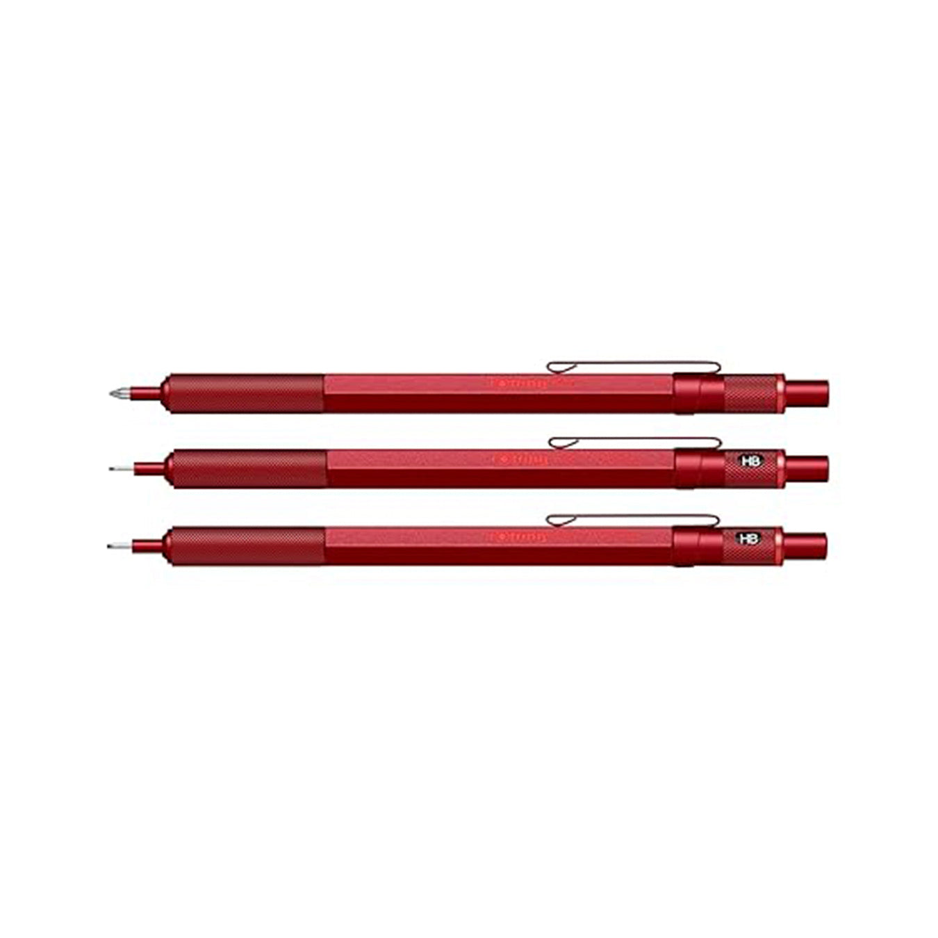 3 Rotring 600 Medium Point Ballpoint Pen in Red