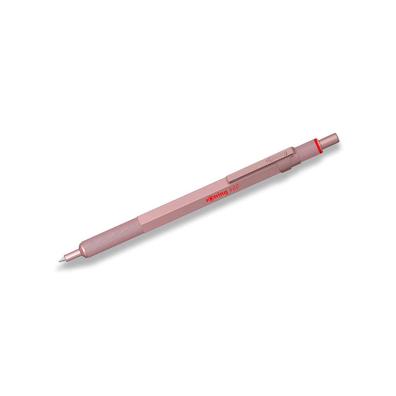 Rotring 600 Medium Point Ballpoint Pen in Rose Gold on a white background