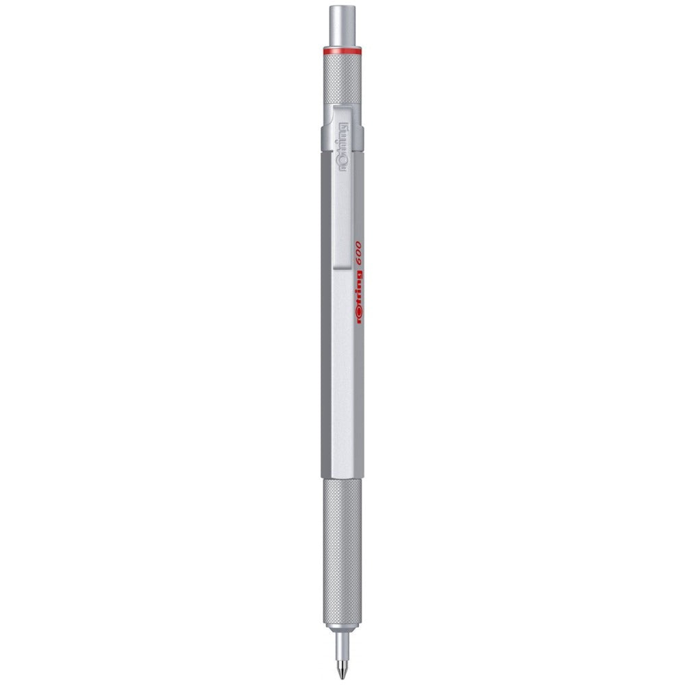 Rotring | 600 Series | Silver 1.0mm Ball Pen | Metal Body | Non-Slip | Metal Knurled Grip
