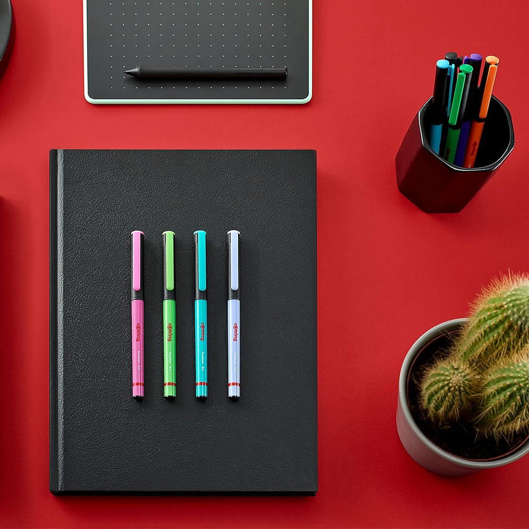 Rotring | Liner Fineliner Pens | Assorted Colours | Pack of 10 Pieces | 0.4mm