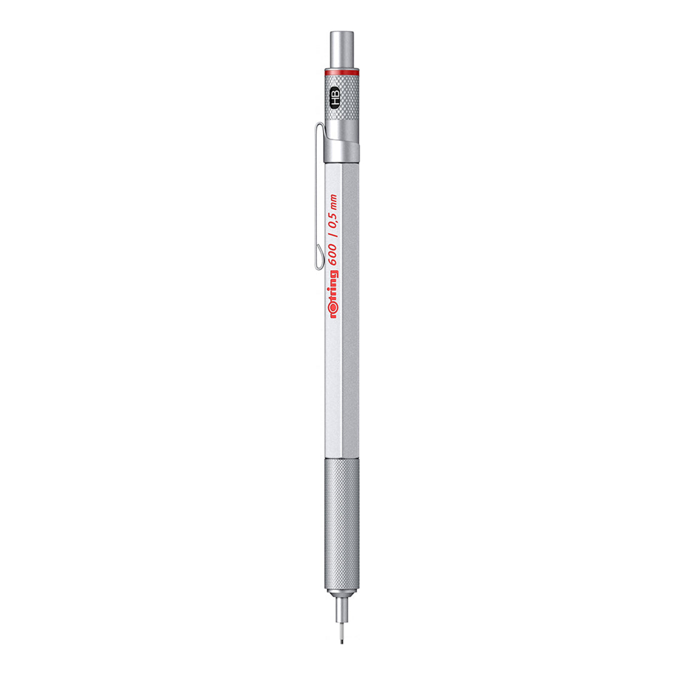Rotring 600 Mechanical Pencil 0.5mm in Silver on a white background