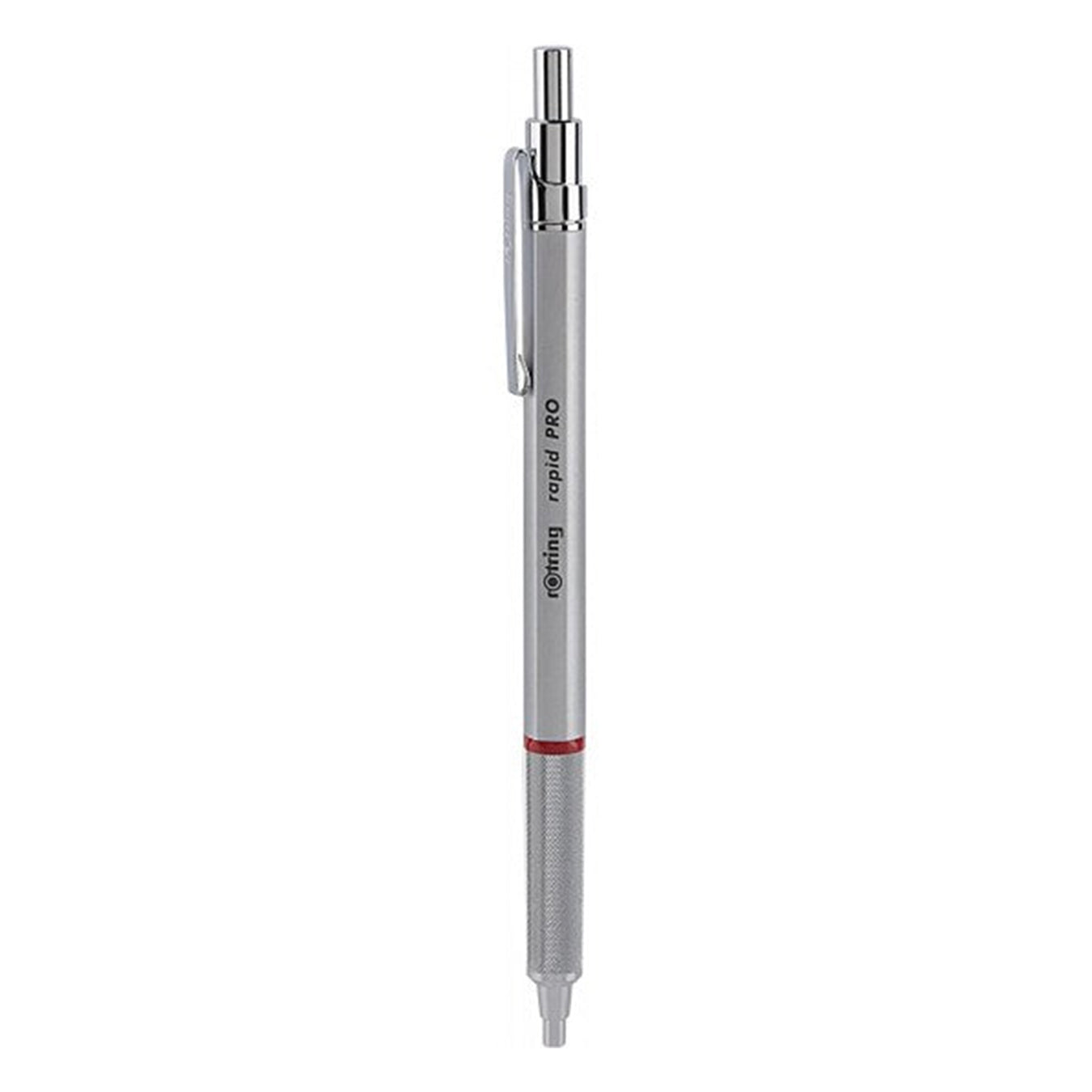 Rotring Rapid Pro Ballpoint Pen in Silver on a white background