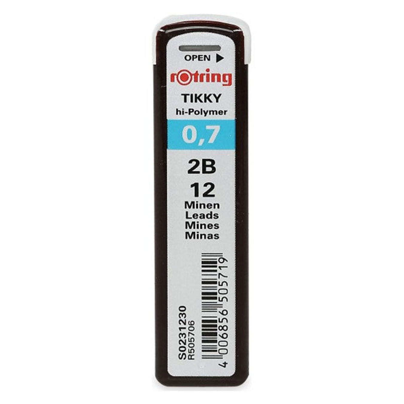 Rotring Tikky lead container with branding and product details on a white background