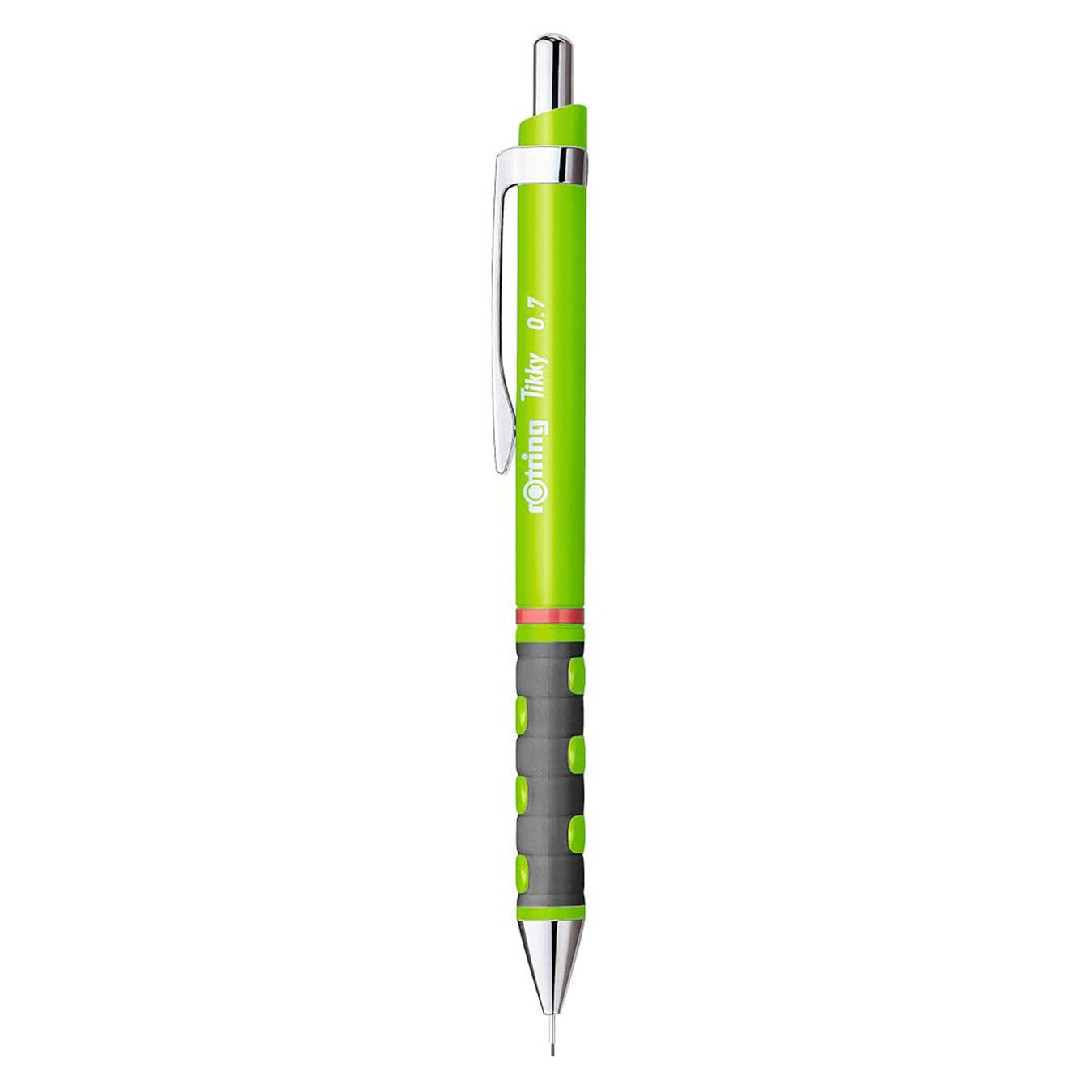 Rotring Tikky 0.7mm Mechanical Pencil in Neon Green on a white background