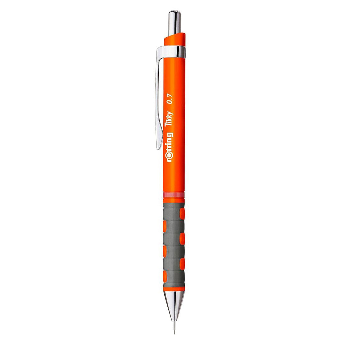 Rotring Tikky 0.7mm Mechanical Pencil in Neon Orange on a white background