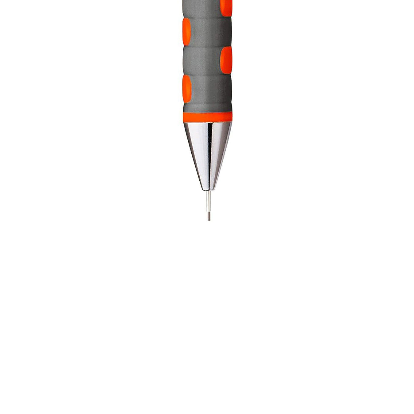 Rotring Tikky 0.7mm Mechanical Pencil in Neon Orange with a gray and orange handle on a white background
