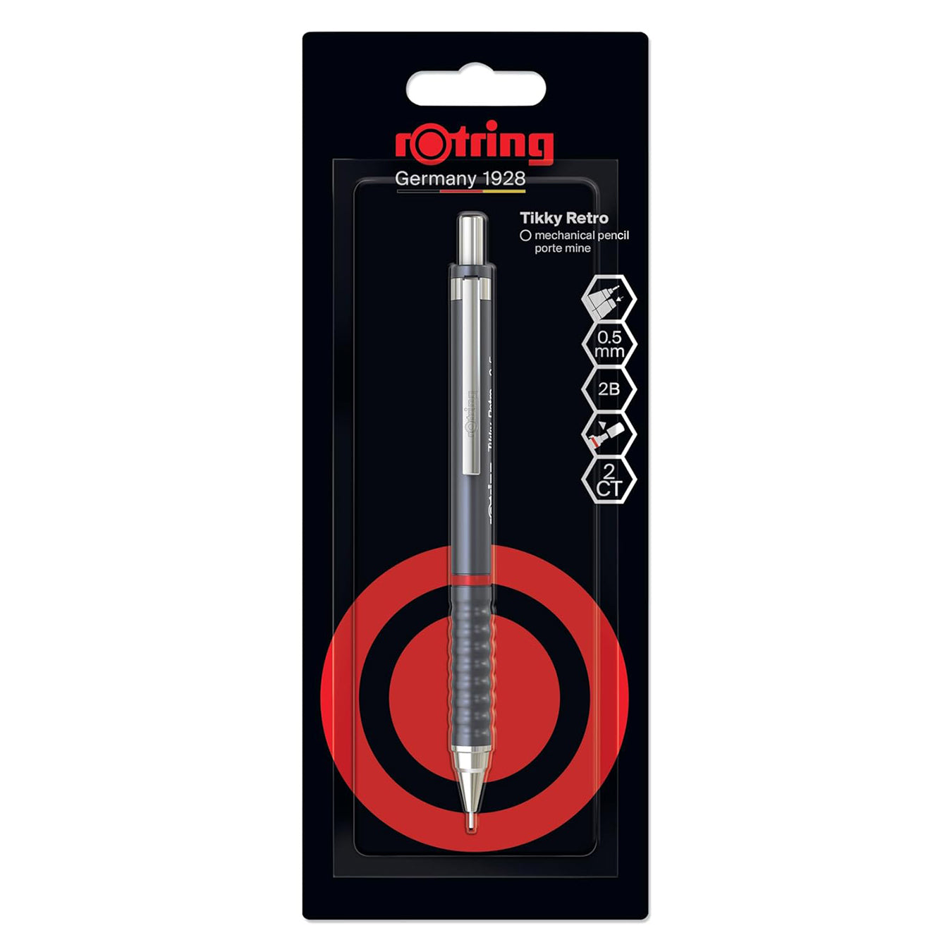 Rotring Tikky Retro Mechanical Pencil 0.5mm – Grey on a white background