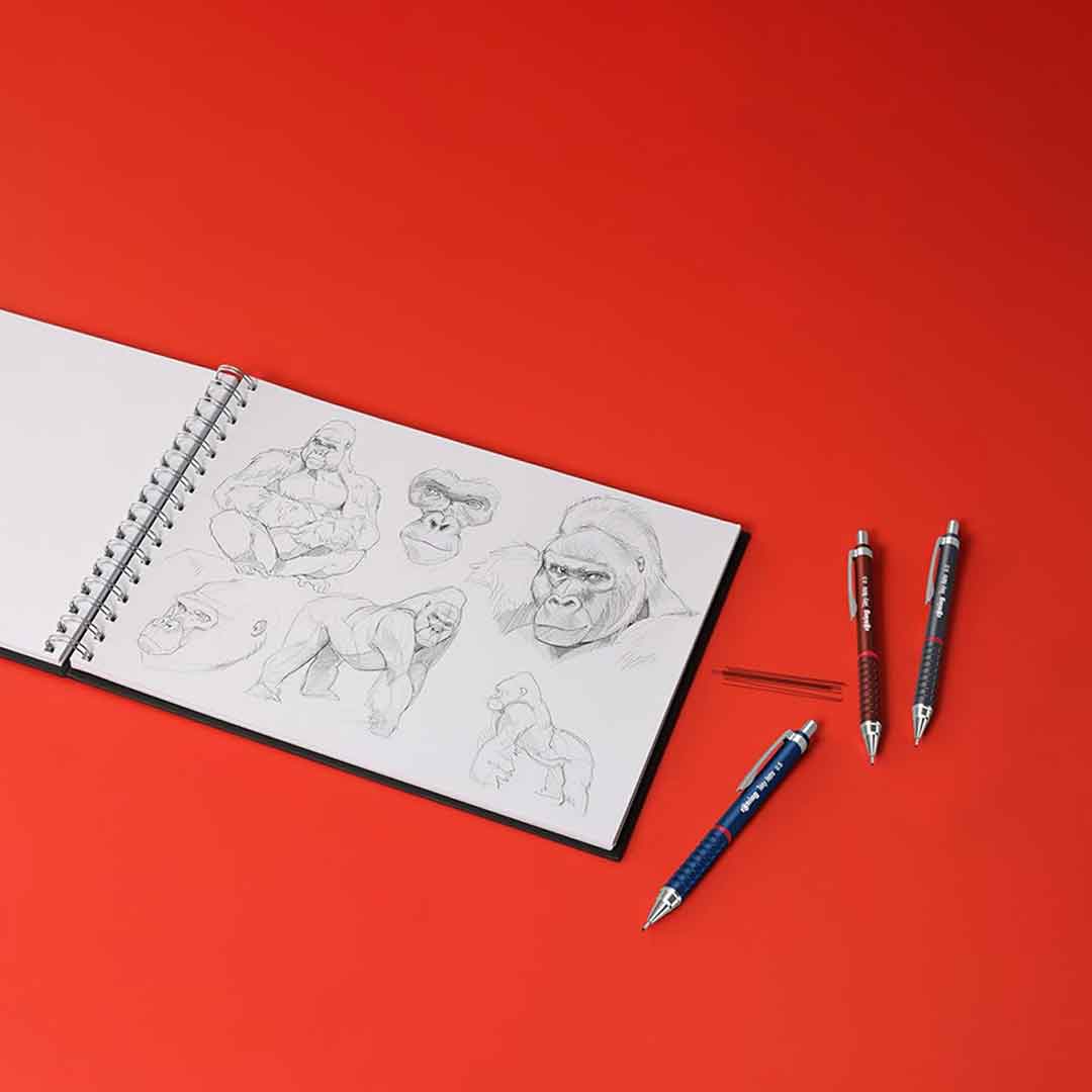 Rotring | Tikky | Retro | Mechanical Pencil | 0.7mm | Metallic Red - penpencilink