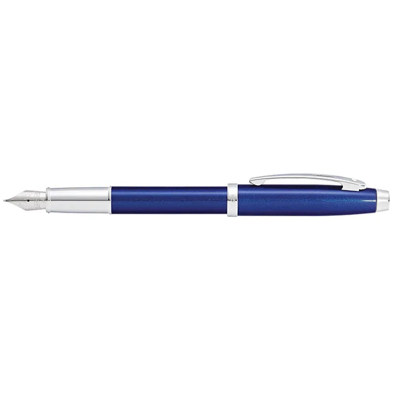Sheaffer 9339 Gift 100 Glossy Blue with Chrome-Plated Trim Fountain Pen Medium Nib