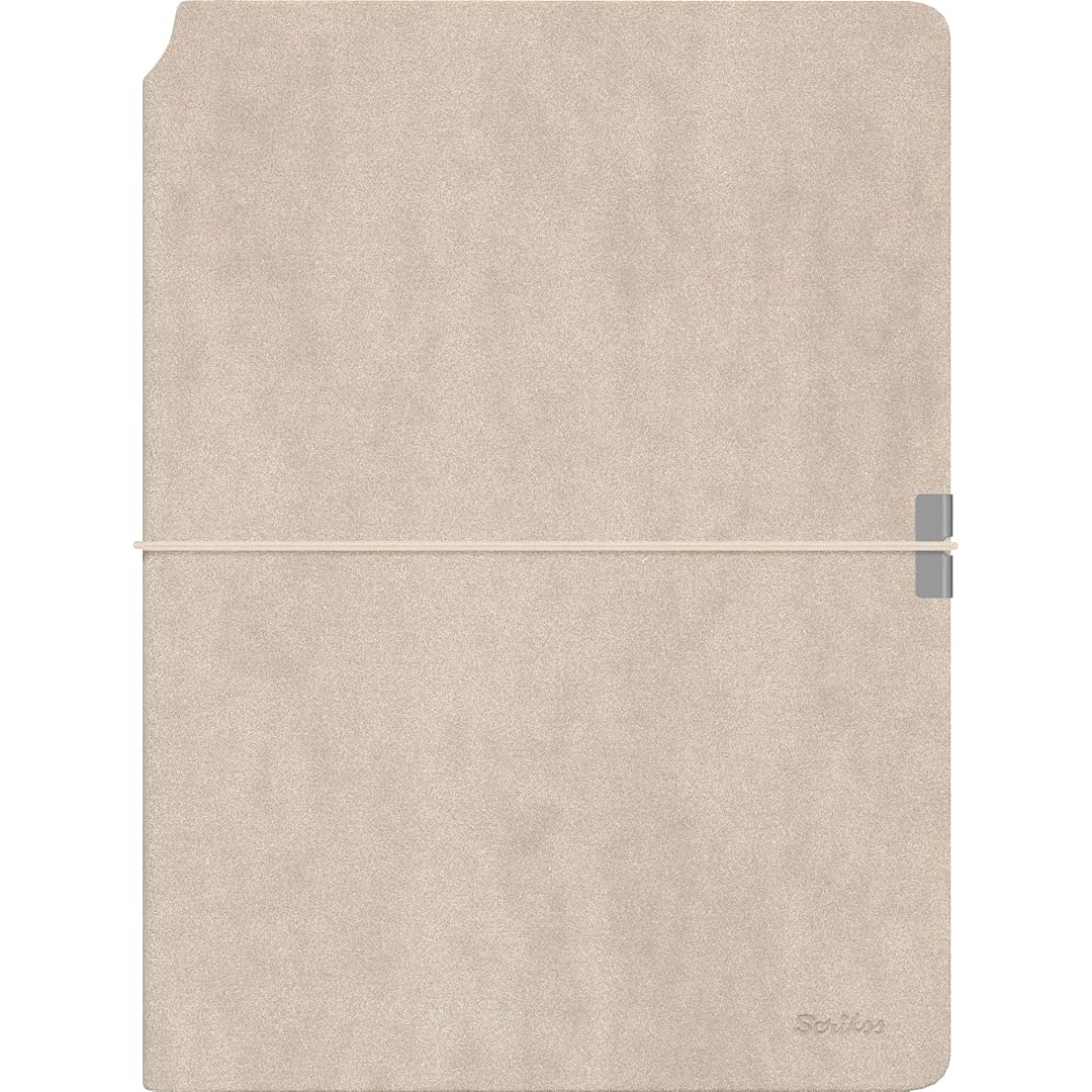 Scrikss A5 Premium Ruled Notebook - Beige Faux Leather Cover