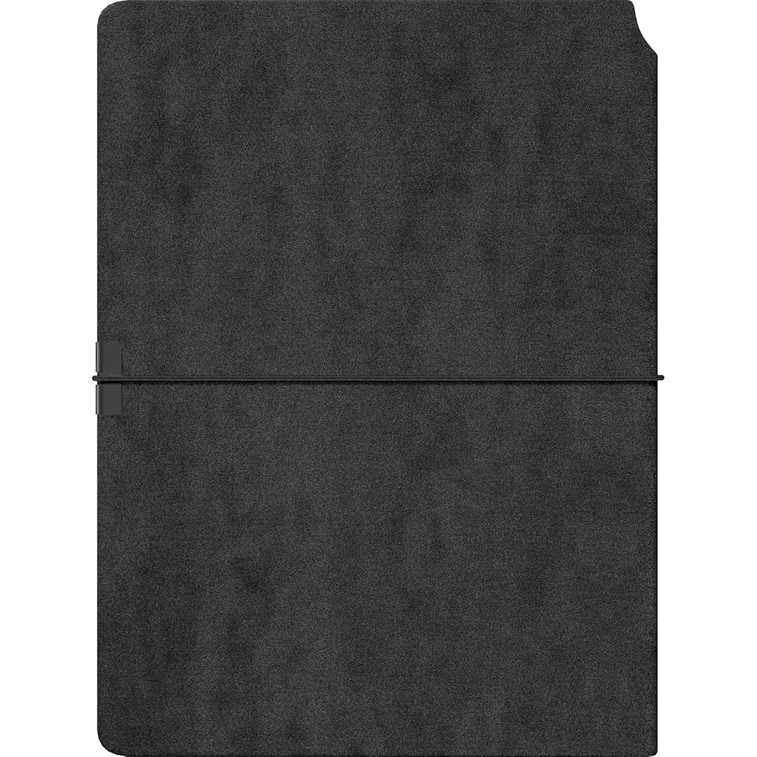Scrikss A5 Premium Ruled Notebook with Black Faux Leather Cover from backside