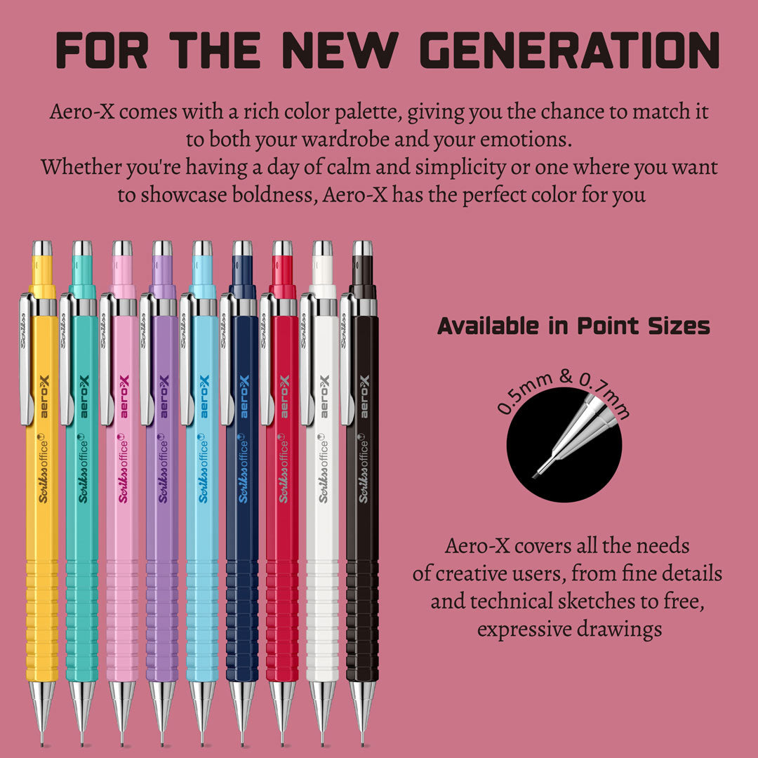 Scrikss | Aero-X | Mechanical Pencil | 0.7mm | Red